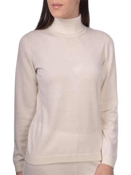 Women's ivory turtleneck sweater La fileria | 54213-14202005